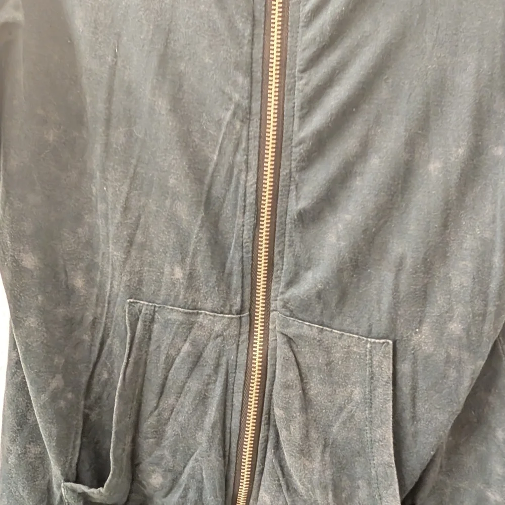 POL Dark Blue Grey Tie Dye Zip-Up Hoodie Size Small